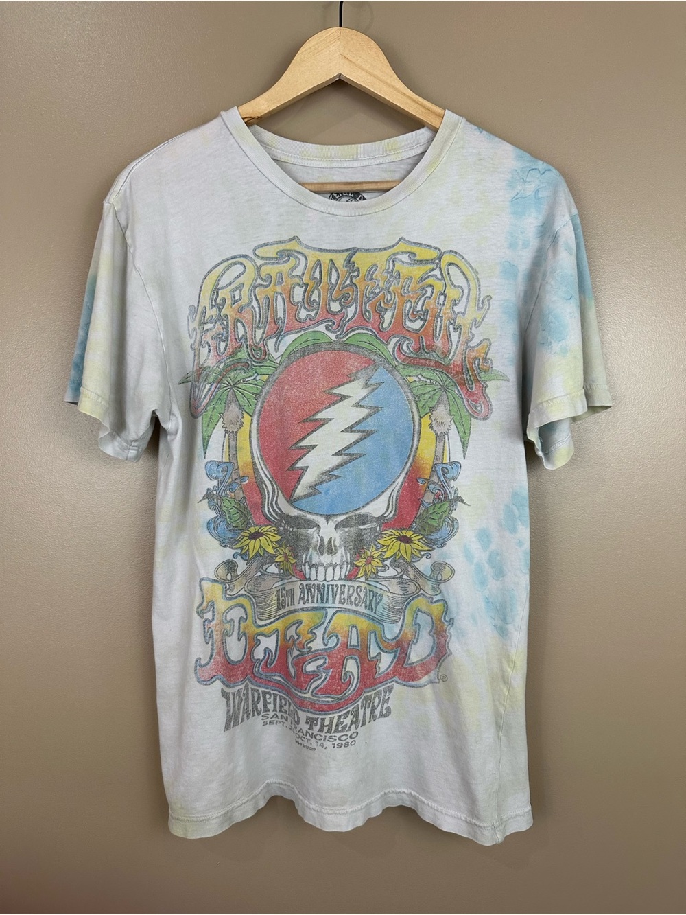 Grateful Dead 15th Anniversary Warfield 1980 Tee 2013 GDP Tie Dye Size M Hippie